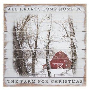 All Hearts Come Home to the Farm for Christmas Perfect Pallet Art - NEW